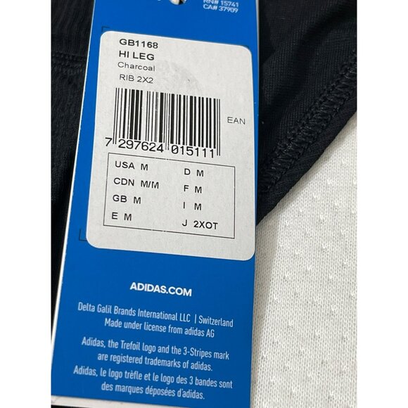 Adidas Womens Ribbed High-Leg Underwear Charcoal Medium NWT - Picture 3 of 4